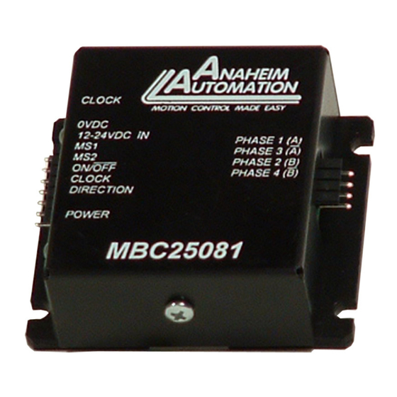 Anaheim Automation MBC25081 User Manual