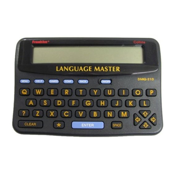 Franklin LANGUAGE MASTER DMQ-210 User Manual