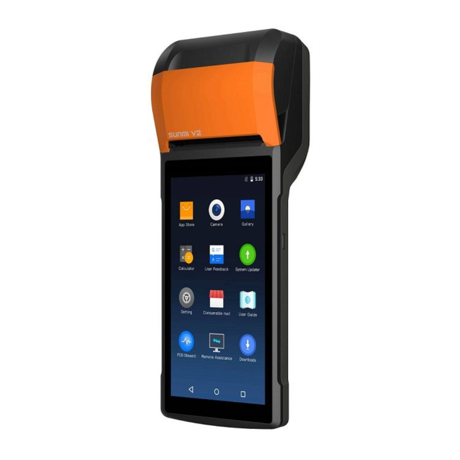 Sunmi V2, T5930 - Wireless Data Handheld POS System User Guide