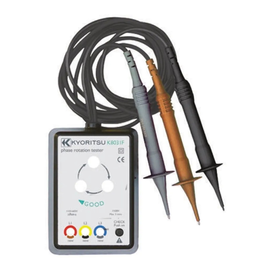 KYORITSU KEW8031F Instruction Manual