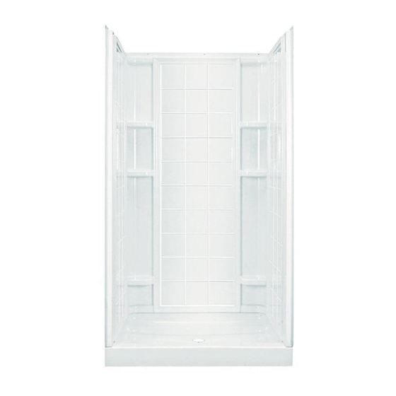 Sterling Plumbing Shower Receptor and Wall Surround with Backer Boards 72110106 Specification Sheet