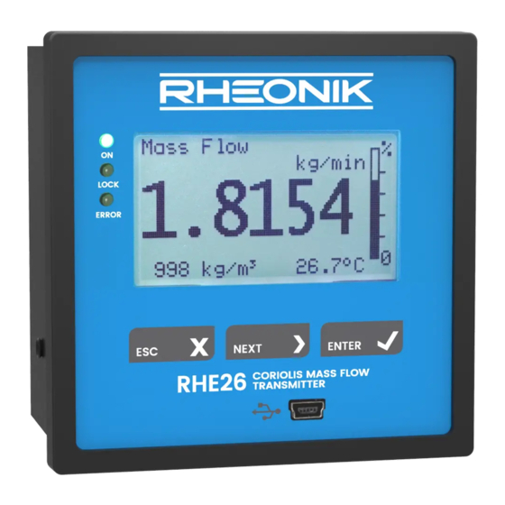 RHEONIK RHE27 Installation & Start?Up Manual
