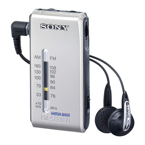 Sony Walkman SRF-S84 Operating Instructions