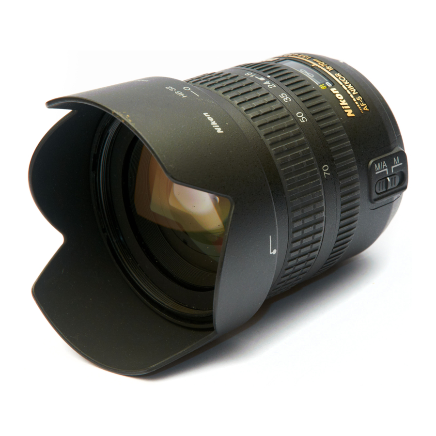 Nikon AF-S DX Zoom-Nikkor ED 18-70mm f/3.5-4.5 IF Manuals