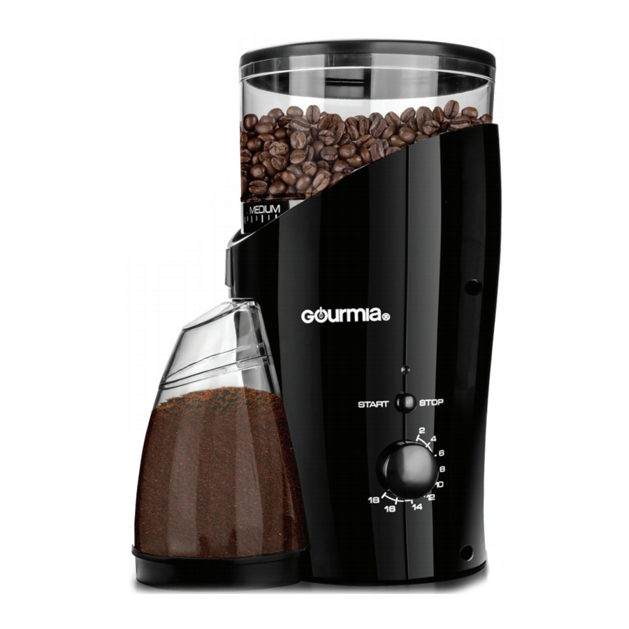 Gourmia GCG185 - Large Capacity Custom Control Coffee Grinder Manual