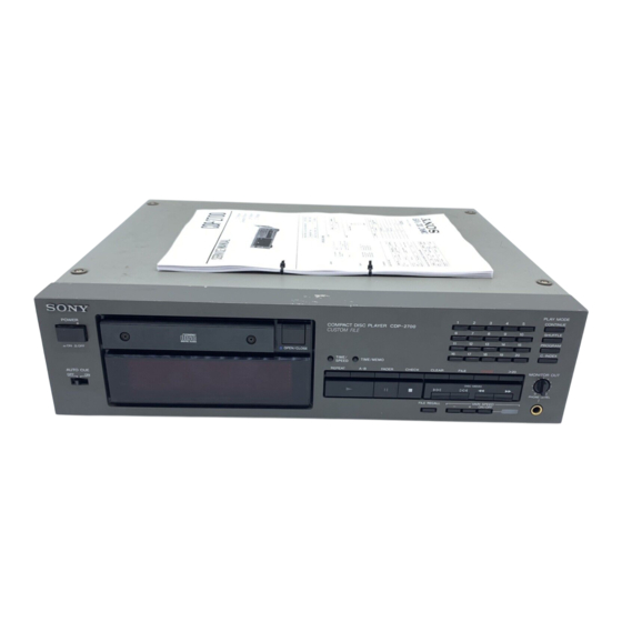 Sony CDP-2700 Service Manual