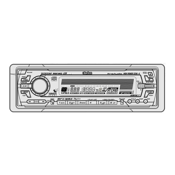 Clarion DXZ835MP Owner's Manual
