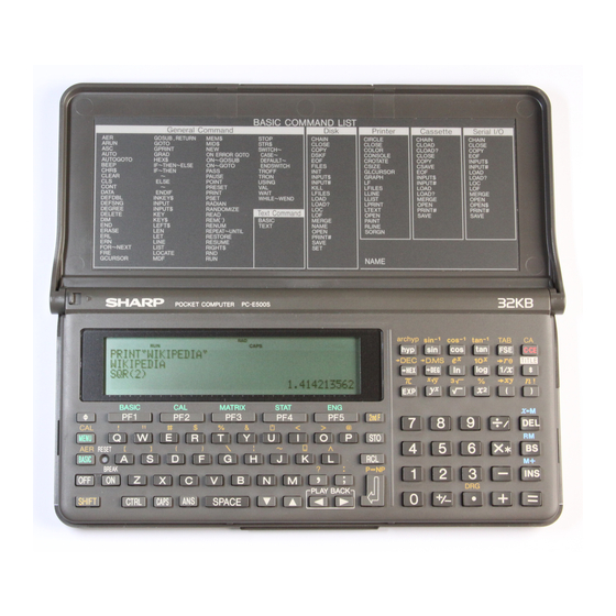 Sharp PC-E500S Manuals