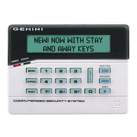 NAPCO GEM-RP8LCD Operating Manual