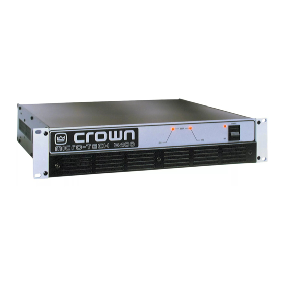 Crown Macro-Tech MA-2400 Service Manual