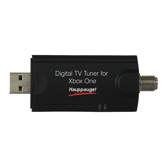Hauppauge Digital TV Tuner for Xbox One Quick Installation Manual