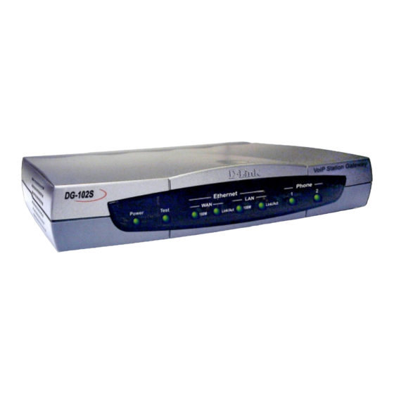 D-Link DG-102S VoLP Station Gateway Quick Install Manual