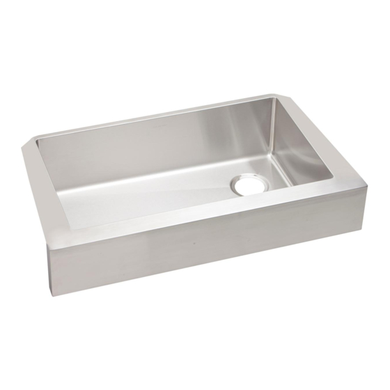 Elkay Crosstown Stainless Steel Farmhouse Sink with Interchangeable Apron Installation Instructions Manual