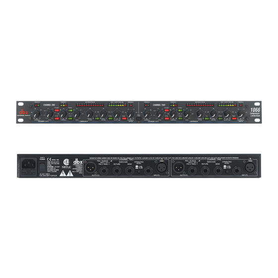 Harman DBX 1066 Operation Manual