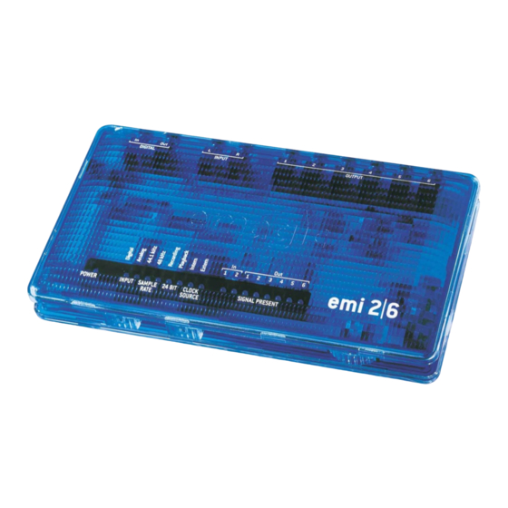 Emagic Emi 2/6 Owner's Manual
