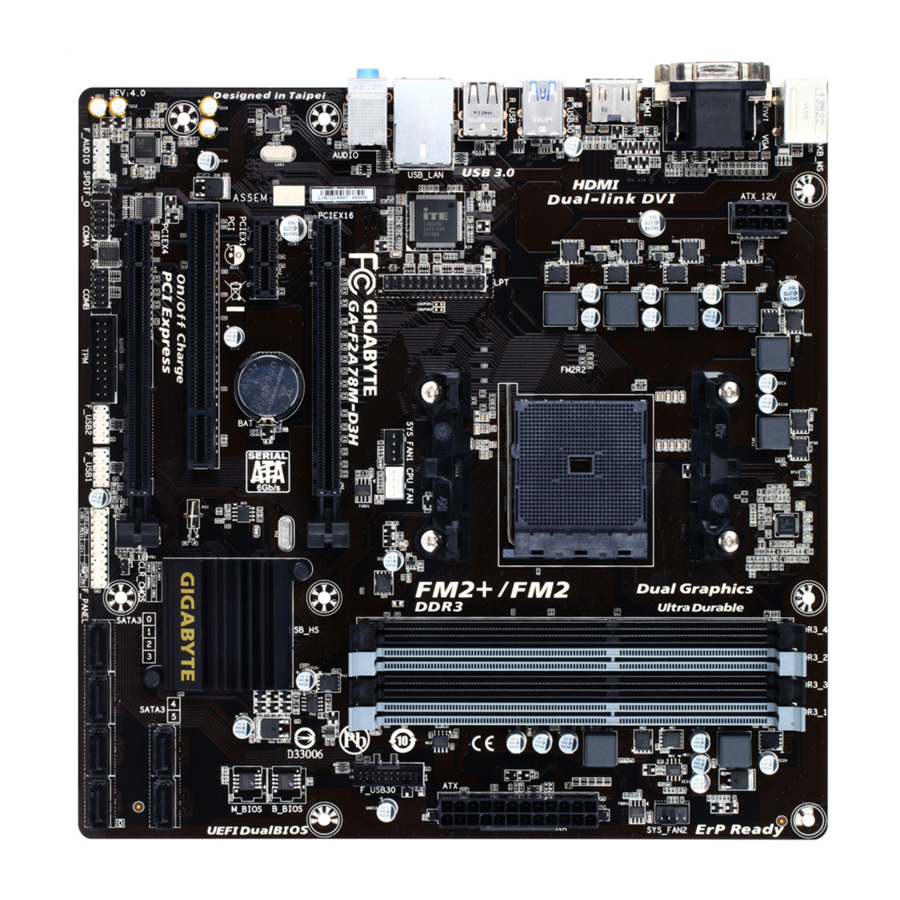 Gigabyte GA-F2A78M-D3H User Manual