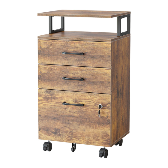 FEZIBO 3-Drawer Rolling File Cabinet with Lock Manuals