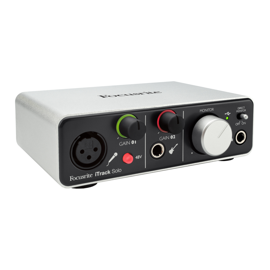 Focusrite iTrack Solo - USB Audio Interface Manual