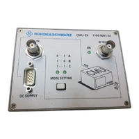 Rohde & Schwarz CMU-Z6 Operating Instructions Manual