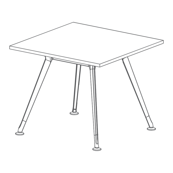 Epic Office Furniture Team 4-Leg Square Table Assembly Instructions Manual