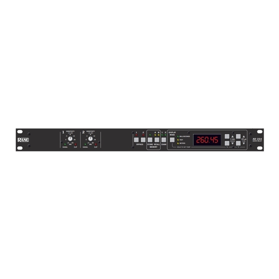 Rane AD 22D Operator's Manual