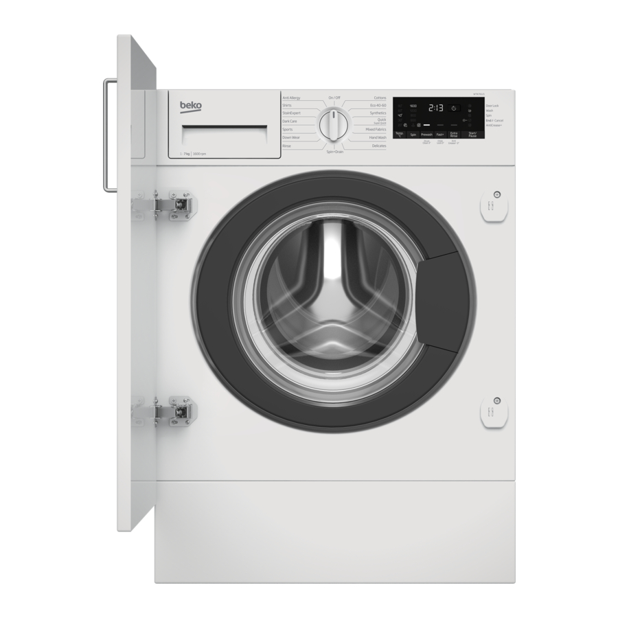 Beko WTIK76121 - Integrated 7kg Washing Machine Manual