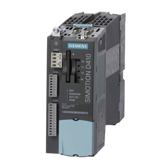 Siemens SIMOTION D410 Series Commissioning Manual