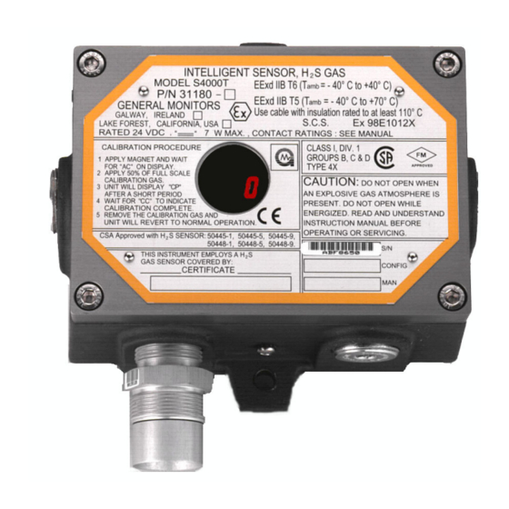 General Monitors S4000T Instruction Manual