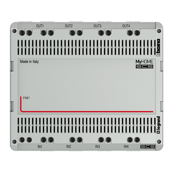 Bticino F441 Instructions For Use Manual