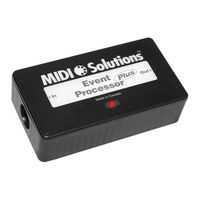 Midi Solutions Event Processor Plus Operating Instructions Manual