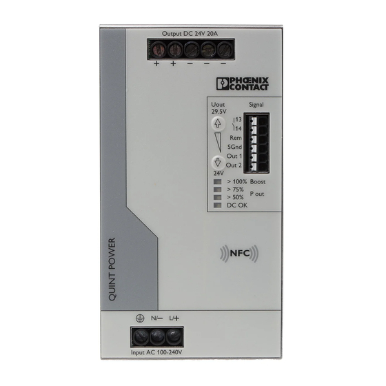 Phoenix Contact QUINT4-PS/1AC/24DC/20 Datasheet