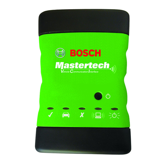 Bosch Mastertech Vehicle CommunicationInterface (VCI) Manuals