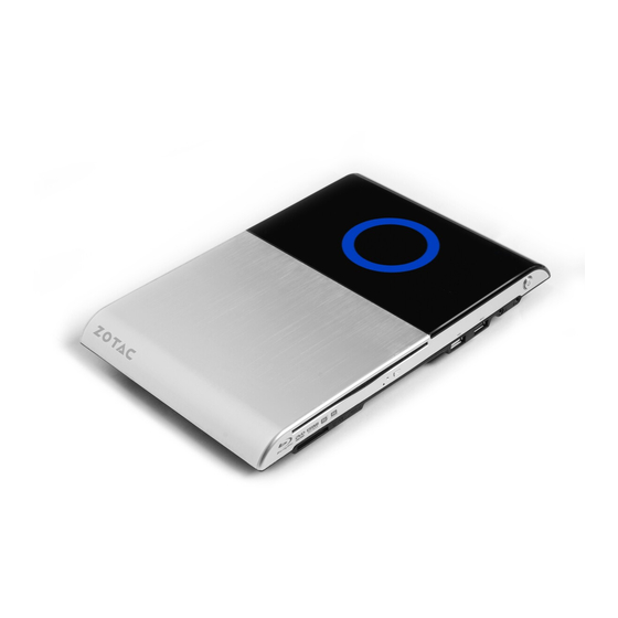 Zotac ZBOX Blu-Ray Quick Start Manual