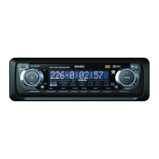 ZENEC ZE-160DVD Instruction Manual