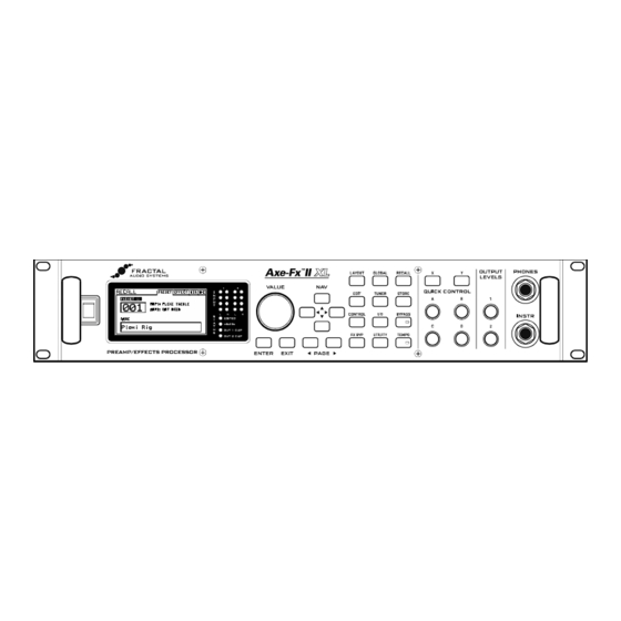 Fractal Axe-Fx II XL Getting Started Manual