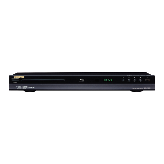 Onkyo BD-SP308 Instruction Manual