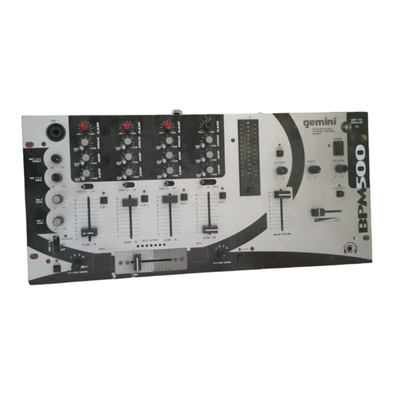 Gemini BPM-500 Operation Manual