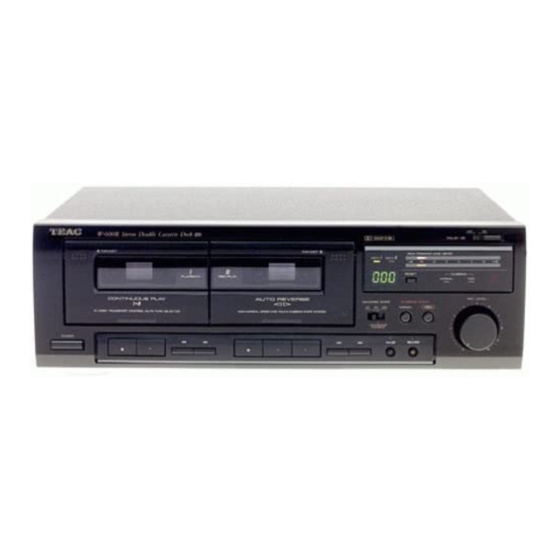 Teac w-600r Owner's Manual