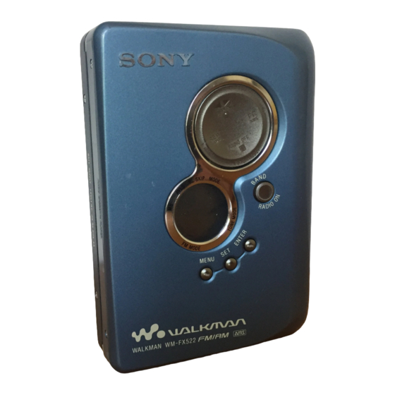 Sony WM-FX522 Service Manual