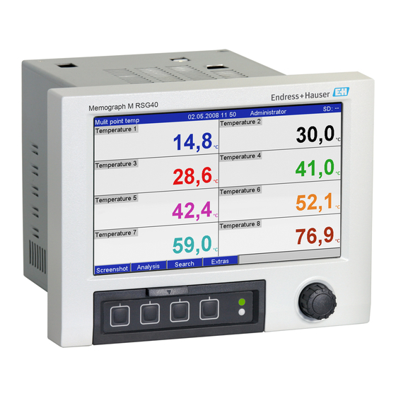 Endress+Hauser Memograph M RSG40 Technical Information