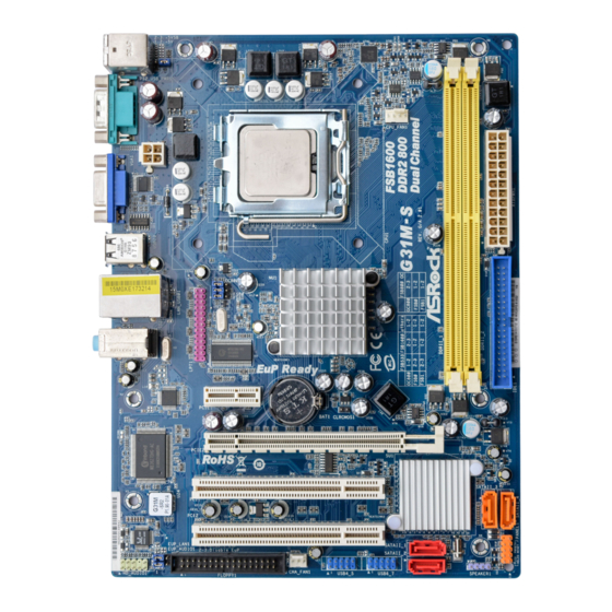 ASROCK G31M-S R2 - LIST Manual