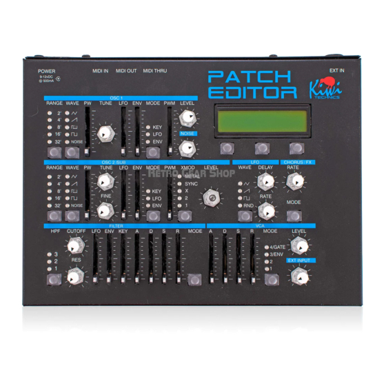 Kiwi Technics Patch Editor User Manual