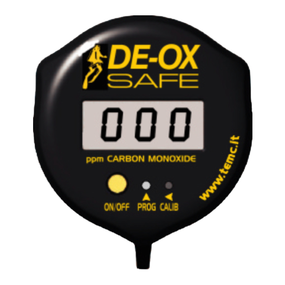 User Manuals: TEMC DE-OX SAFE Carbon Monoxide Analyzer