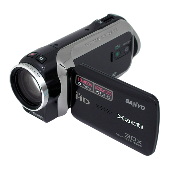 Sanyo VPC-SH1 - Full HD 1080 Video Mode D'emploi