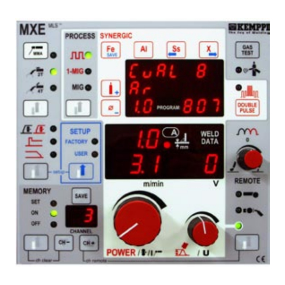 Kemppi PRO EVOLUTION MXE Operation Instructions Manual