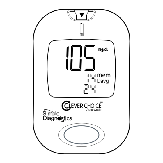 Clever Choice Auto-Code Blood Glucose MonitoringSystem Owner's Manual