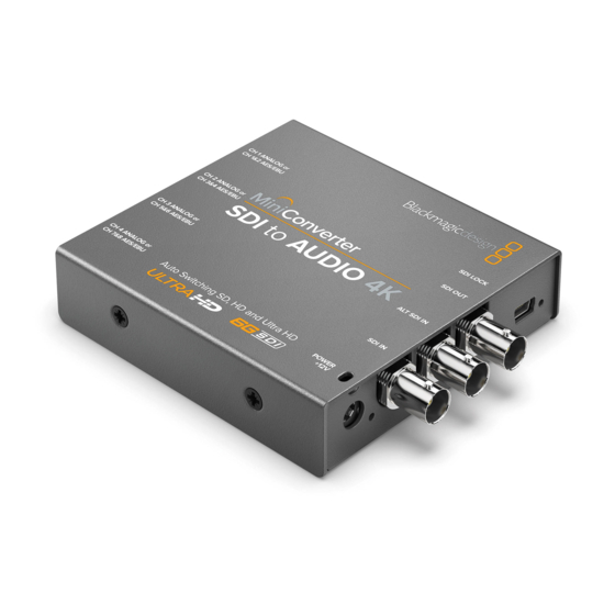 Blackmagicdesign Mini Converter Installation And Operation Manual