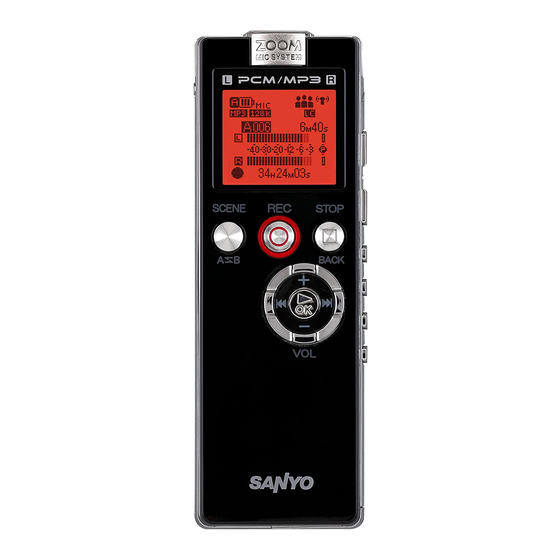 Sanyo ICR-EH800D - Xacti Digital Sound Recorder Manuals