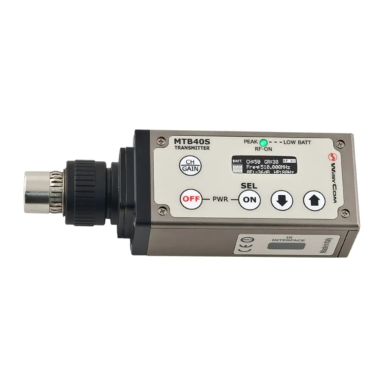 WisyCom MTB40S User Manual