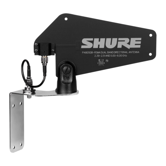 Shure PA805DB-RSMA Online User's Manual